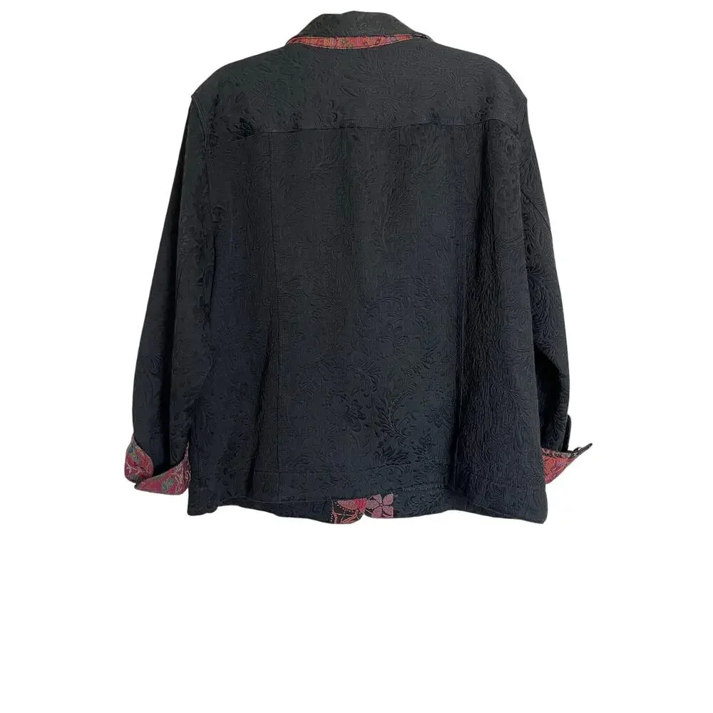 Chico's | Size 3 (XL) Tapestry Jacket Black
